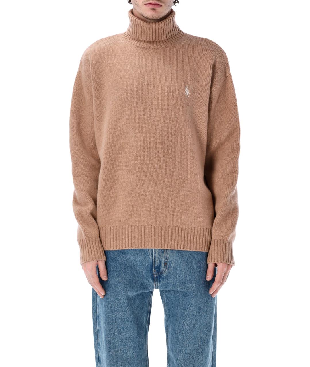 SPORTY AND RICH Бежевый шерстяной джемпер / свитер, фото 4