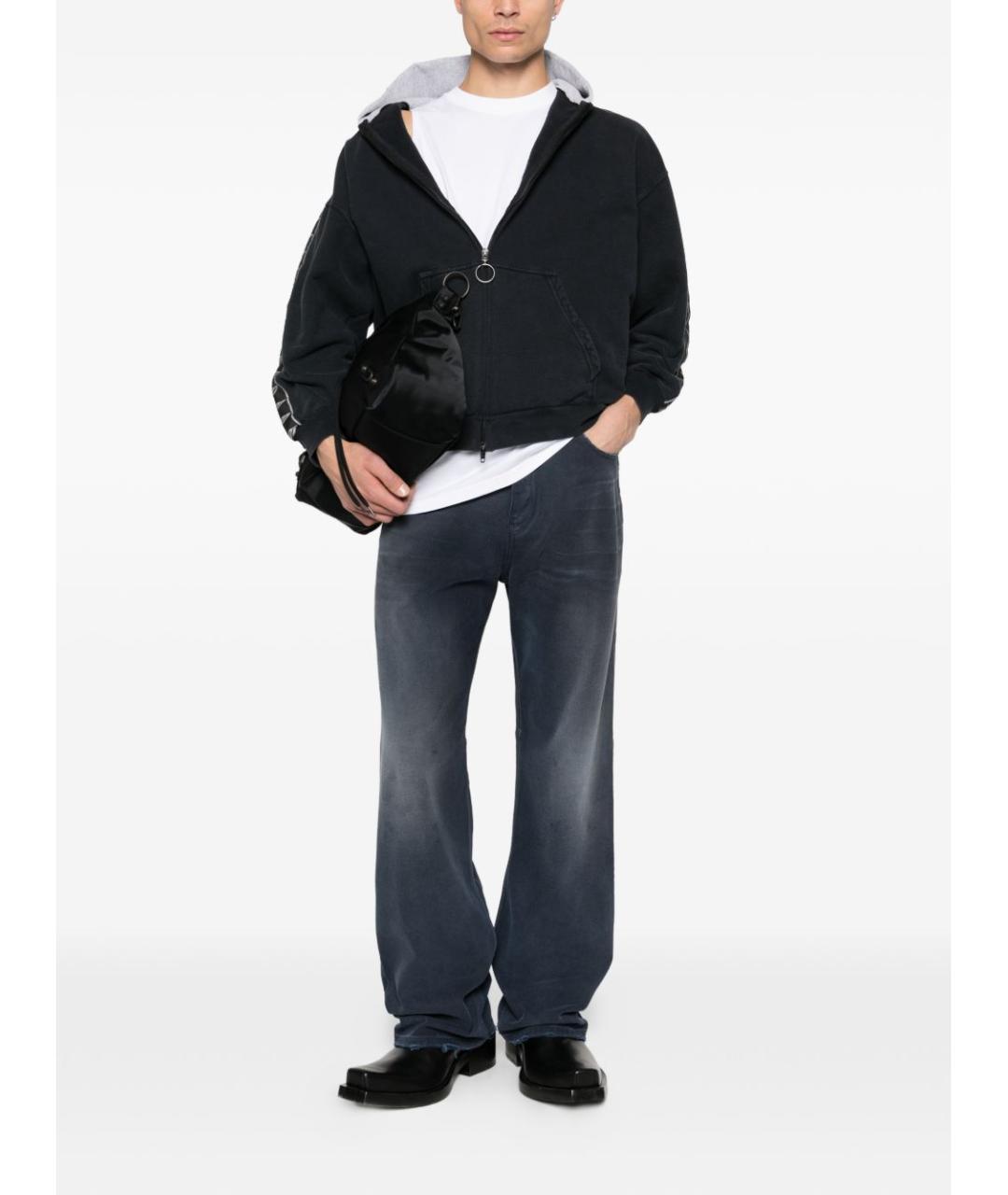 BALENCIAGA Темно-синие хлопковые прямые джинсы, фото 4