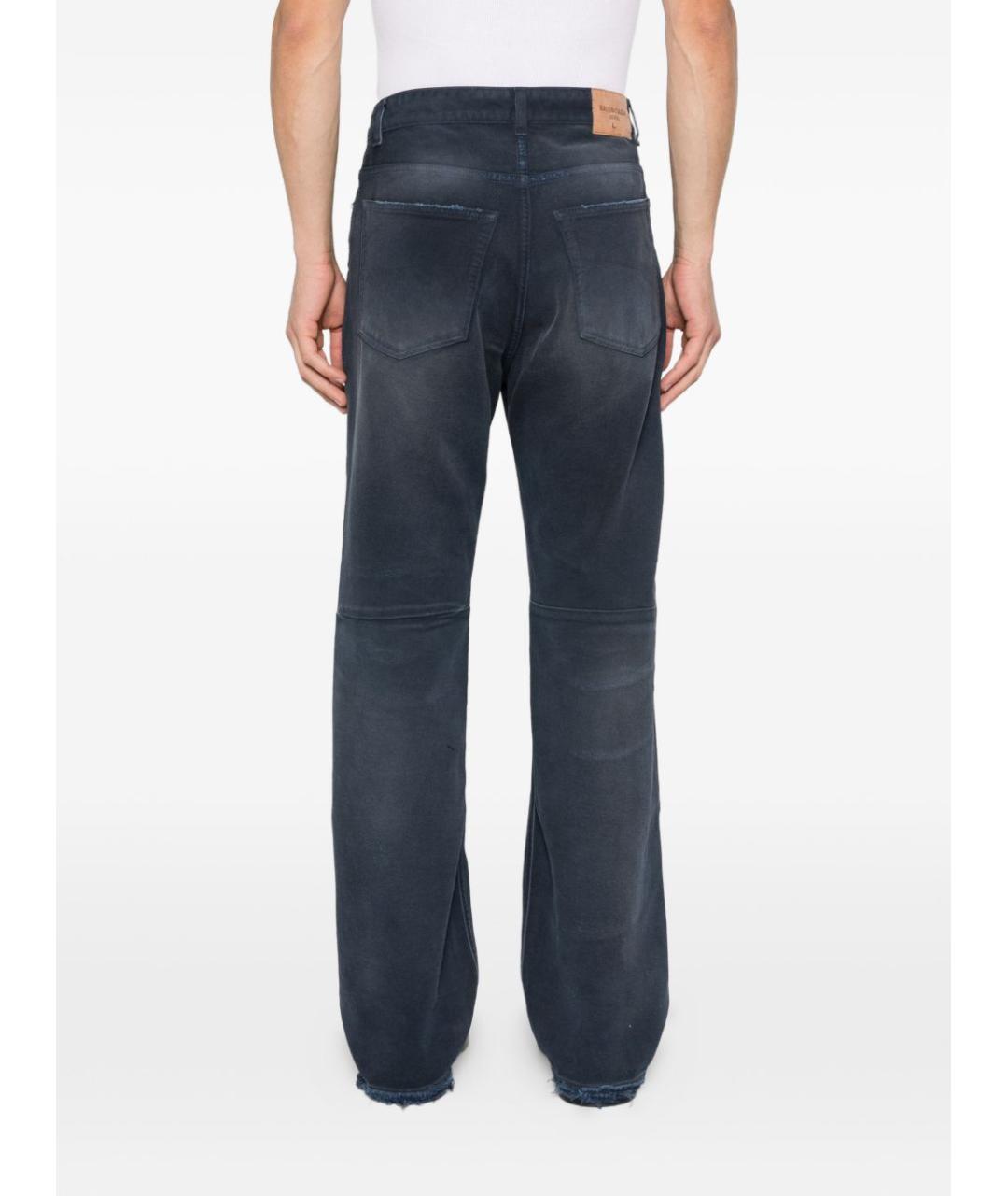 BALENCIAGA Темно-синие хлопковые прямые джинсы, фото 3