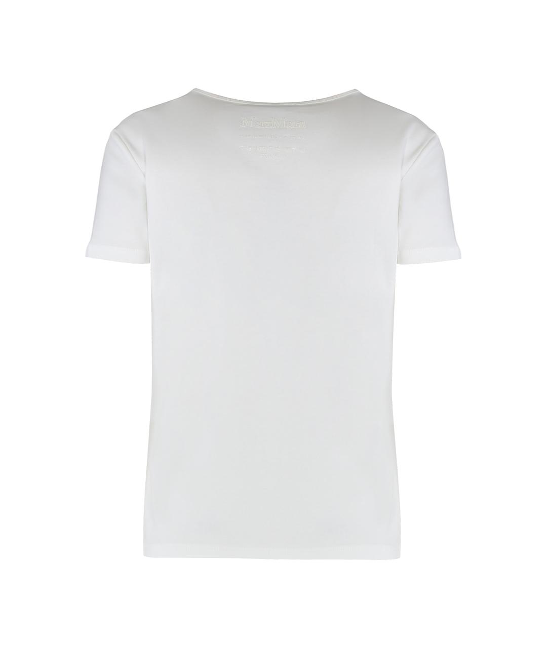 'S MAX MARA Белая хлопковая футболка, фото 2