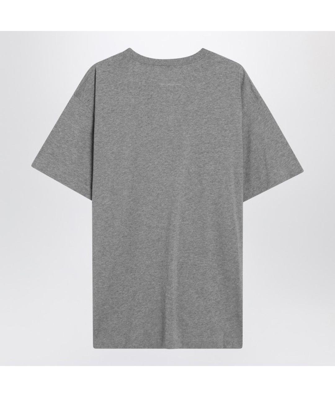 MM6 MAISON MARGIELA Серая хлопковая футболка, фото 2