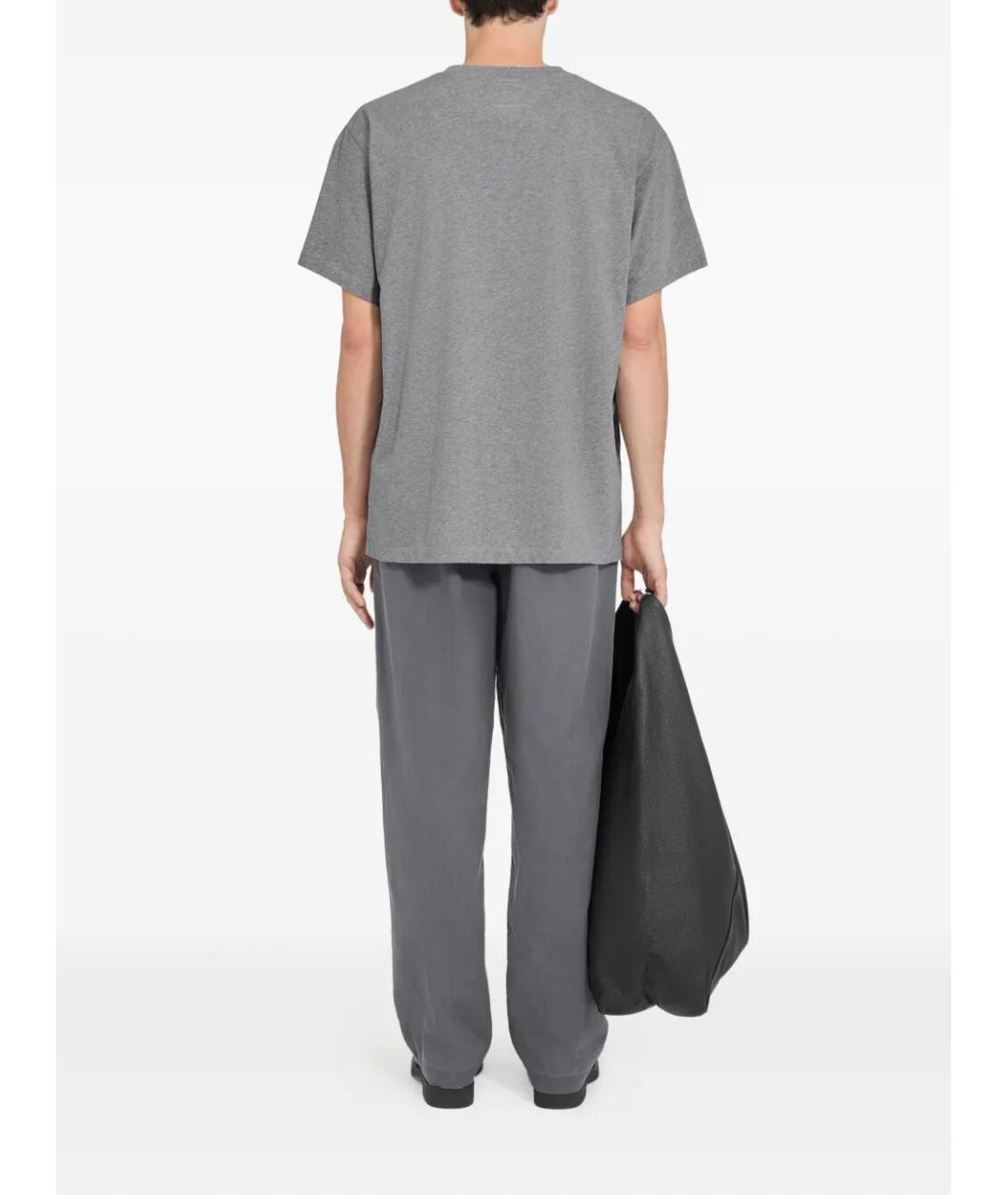MM6 MAISON MARGIELA Серая хлопковая футболка, фото 5