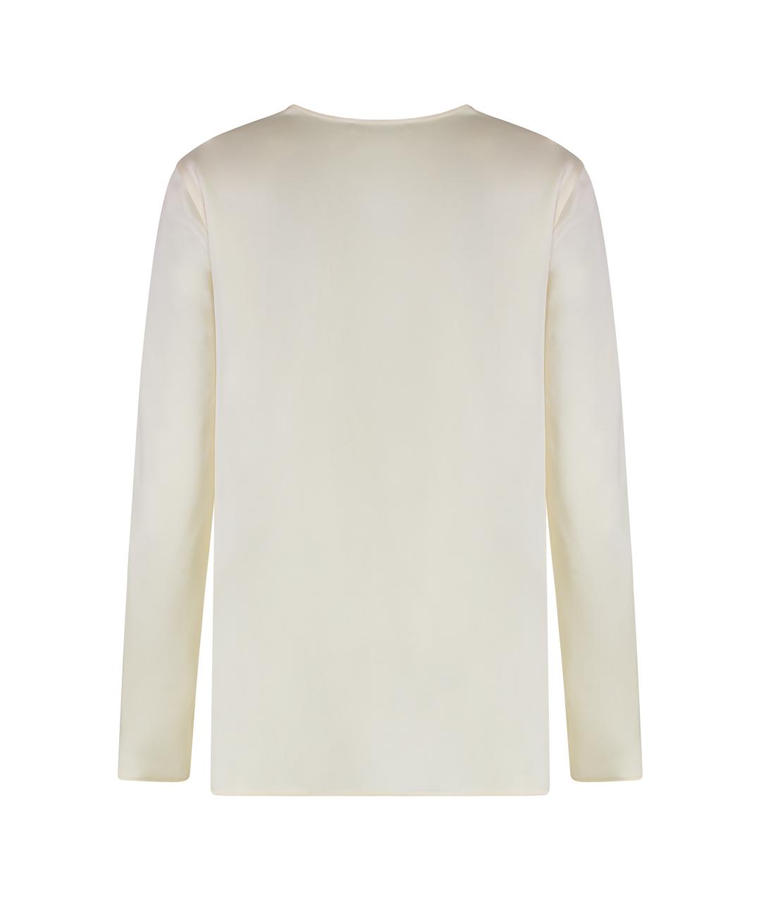 MAX MARA Белая шелковая блузы, фото 2