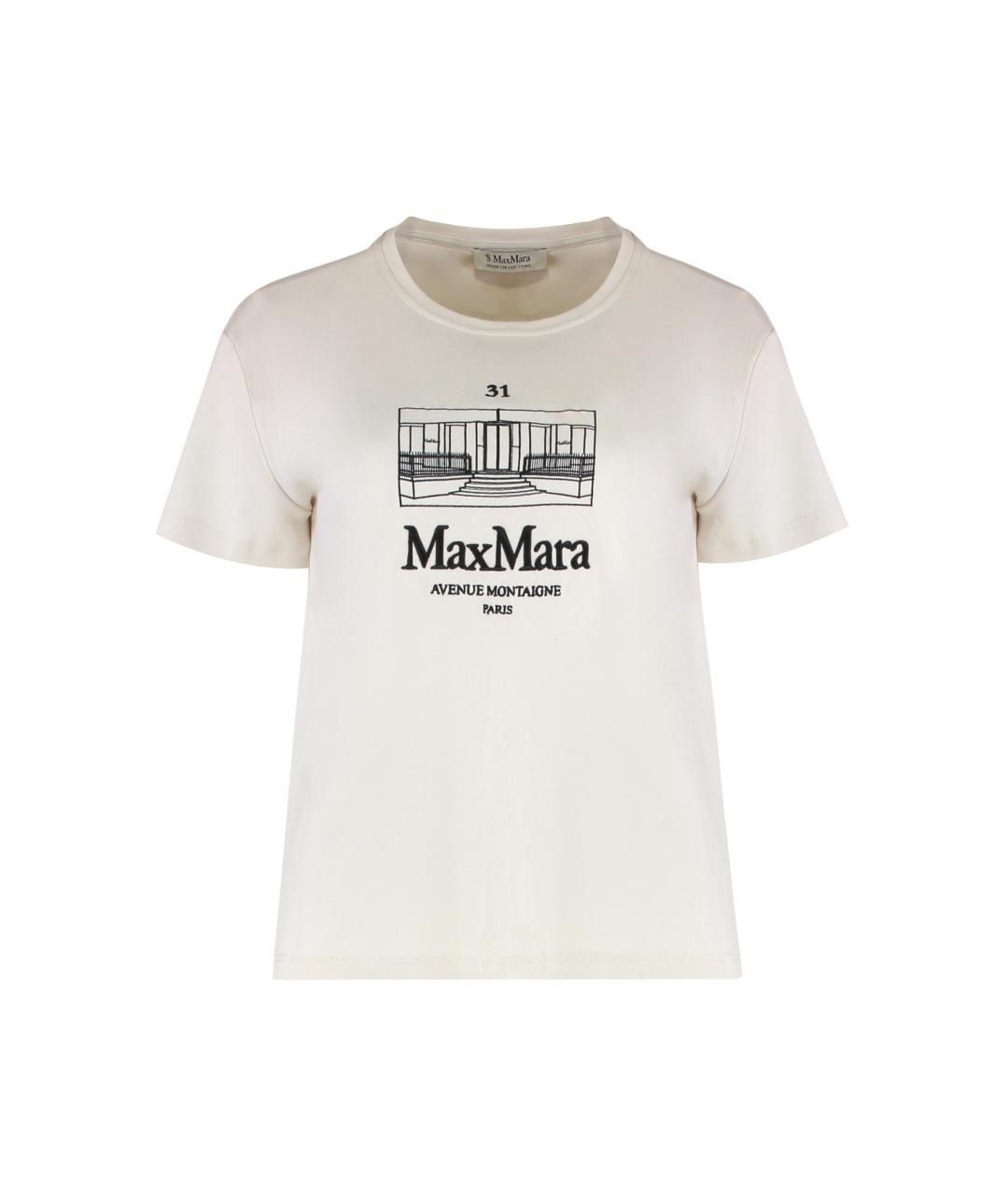 'S MAX MARA Белая хлопковая футболка, фото 1