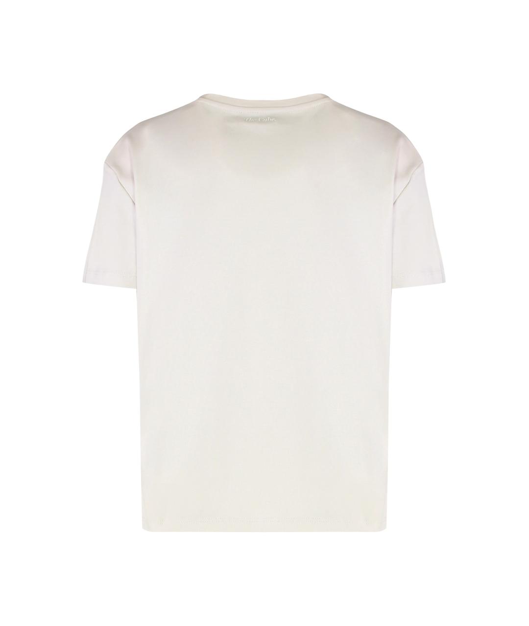'S MAX MARA Белая хлопковая футболка, фото 2