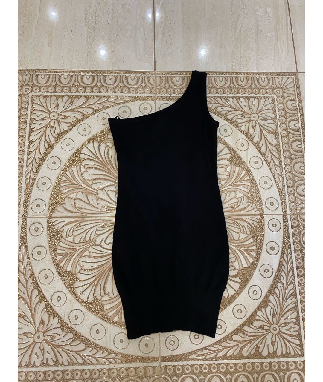 ELISABETTA FRANCHI Черное хлопко-эластановое повседневное платье, фото 6