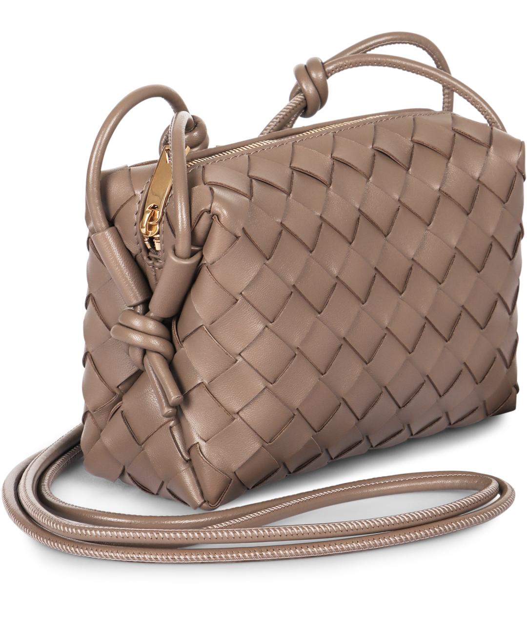 BOTTEGA VENETA Бежевая кожаная сумка через плечо, фото 3