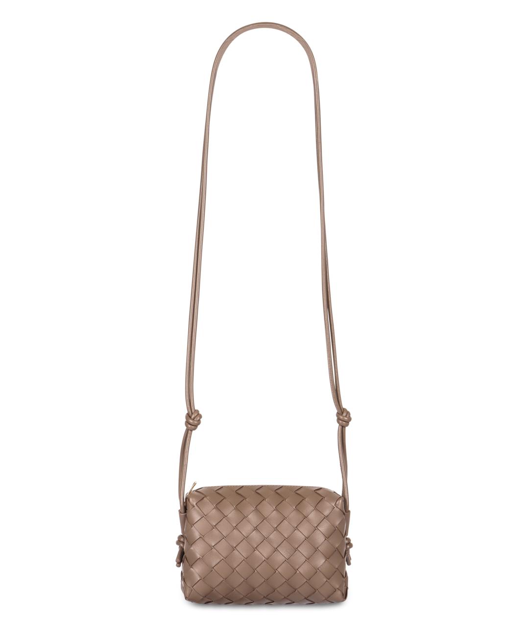 BOTTEGA VENETA Бежевая кожаная сумка через плечо, фото 5