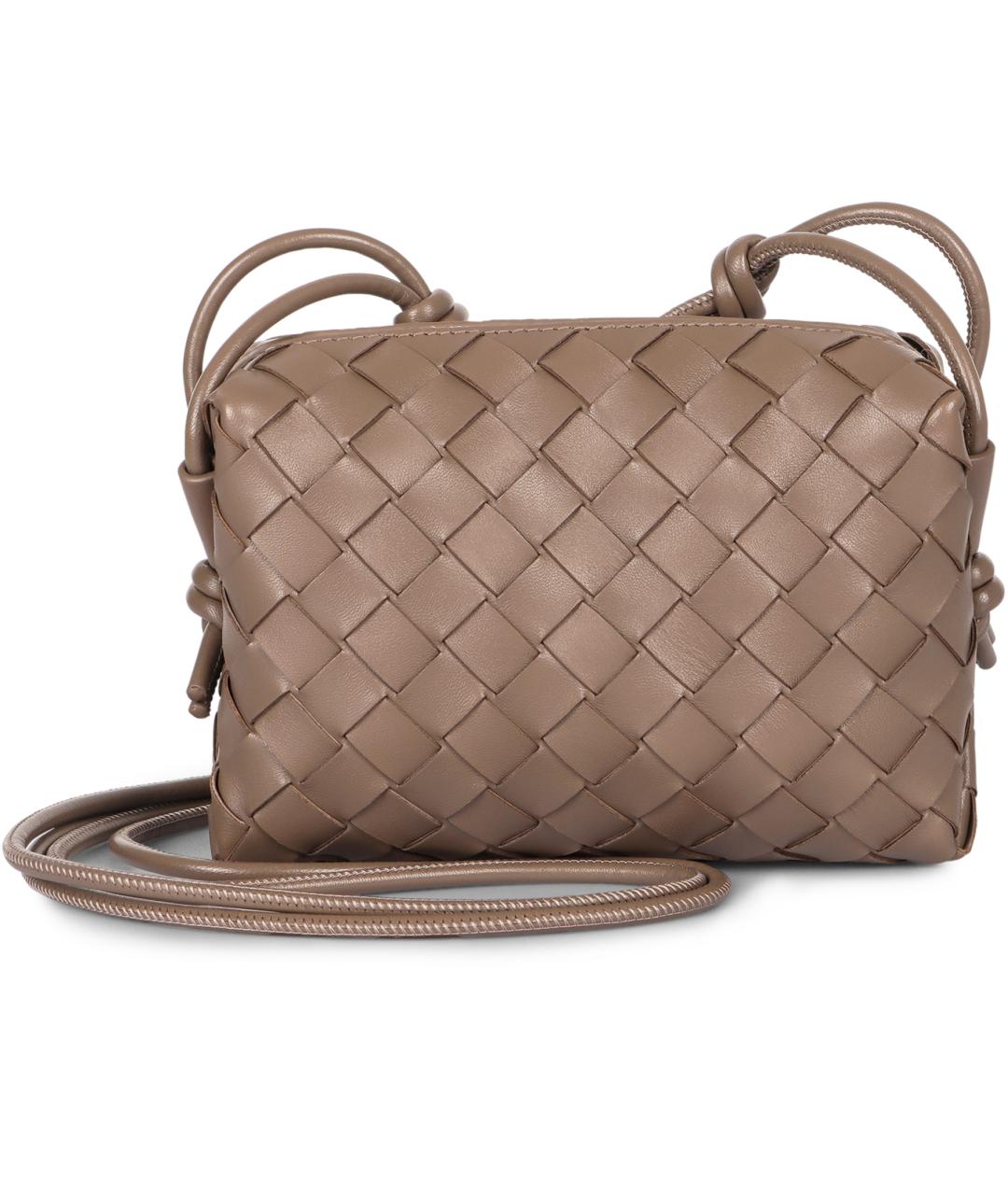 BOTTEGA VENETA Бежевая кожаная сумка через плечо, фото 2