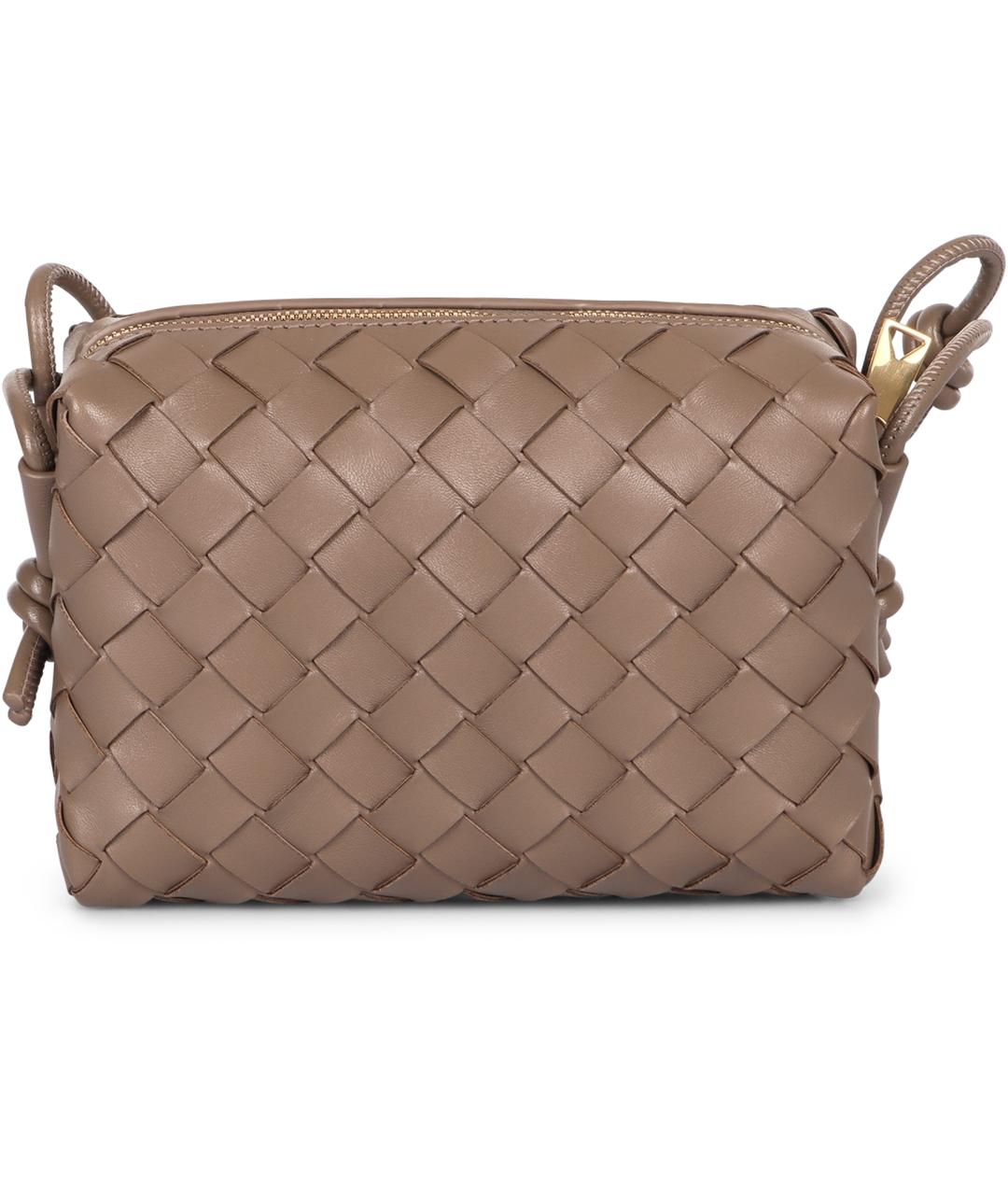 BOTTEGA VENETA Бежевая кожаная сумка через плечо, фото 4