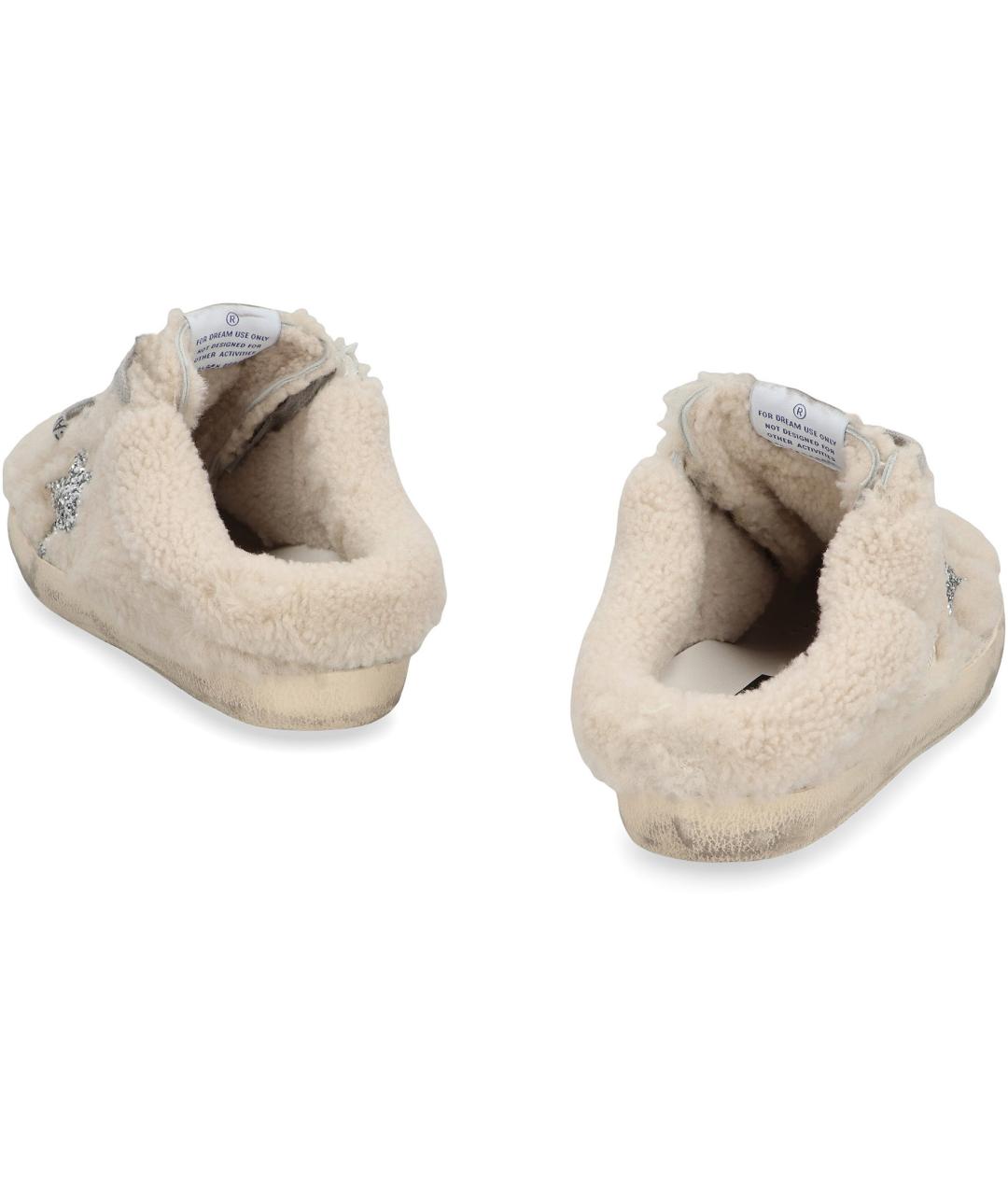 GOLDEN GOOSE DELUXE BRAND Бежевые кожаные мюли, фото 4