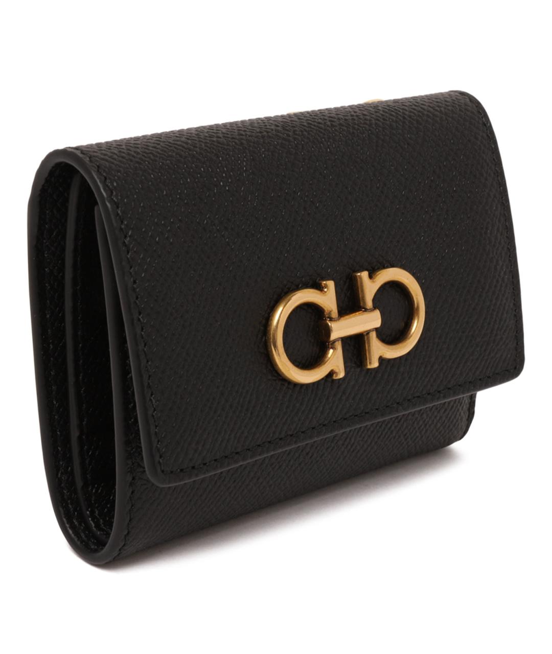 FERRAGAMO Черный кожаный кошелек, фото 3