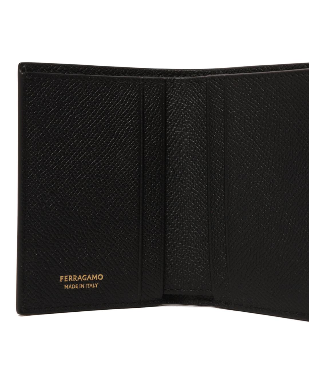 FERRAGAMO Черный кожаный кошелек, фото 4