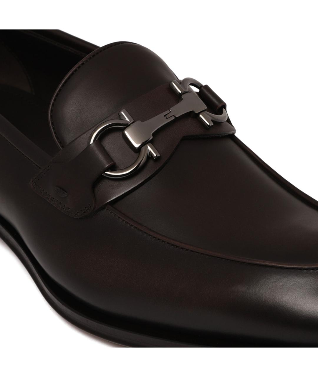 FERRAGAMO Коричневые кожаные лоферы, фото 4