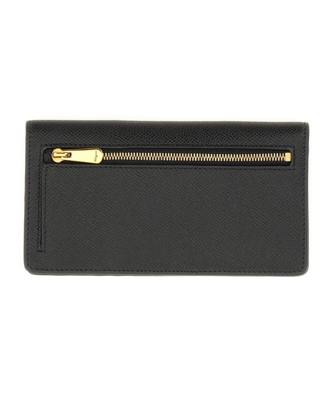 FERRAGAMO Черный кожаный кошелек, фото 2