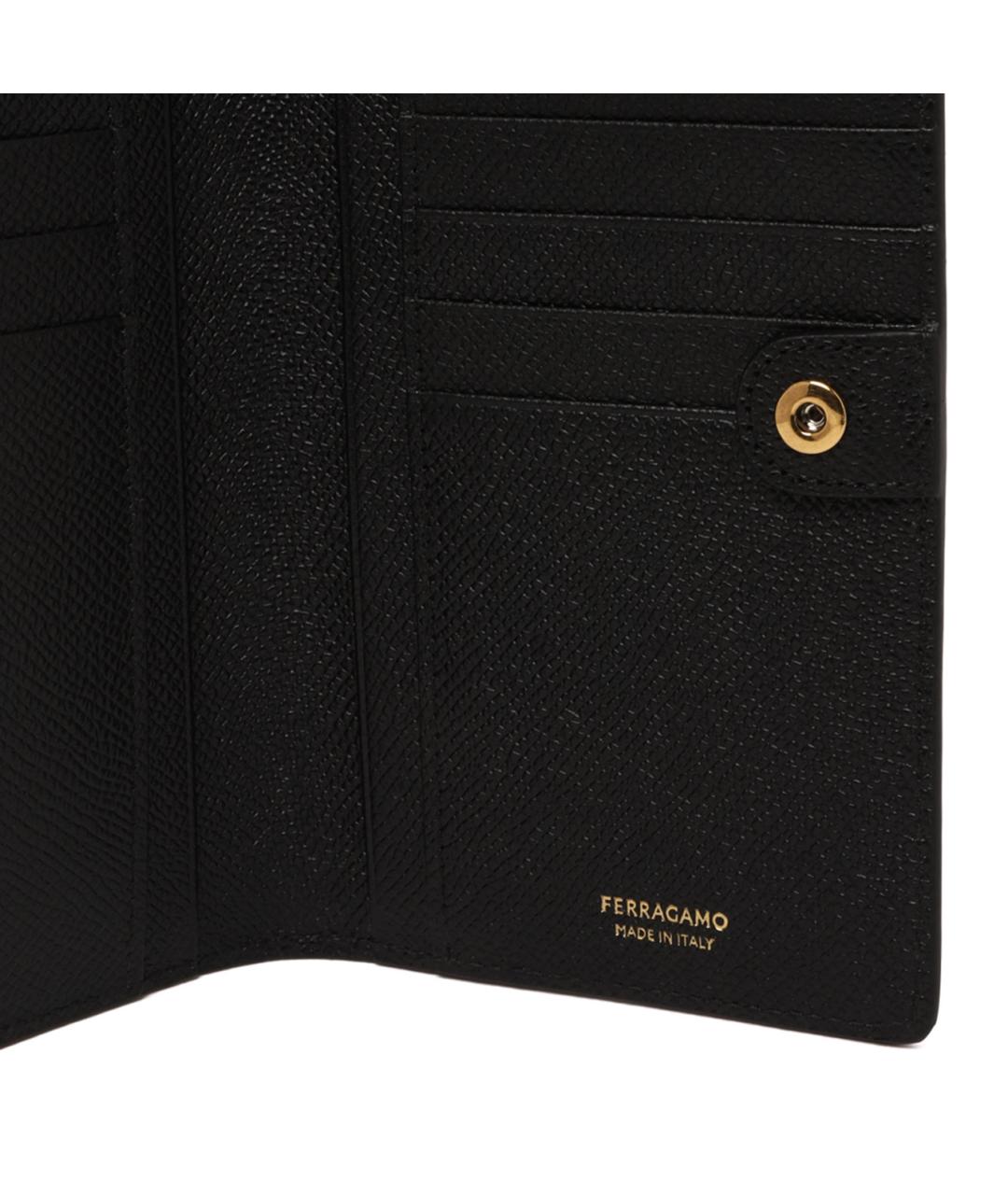 FERRAGAMO Черный кожаный кошелек, фото 4