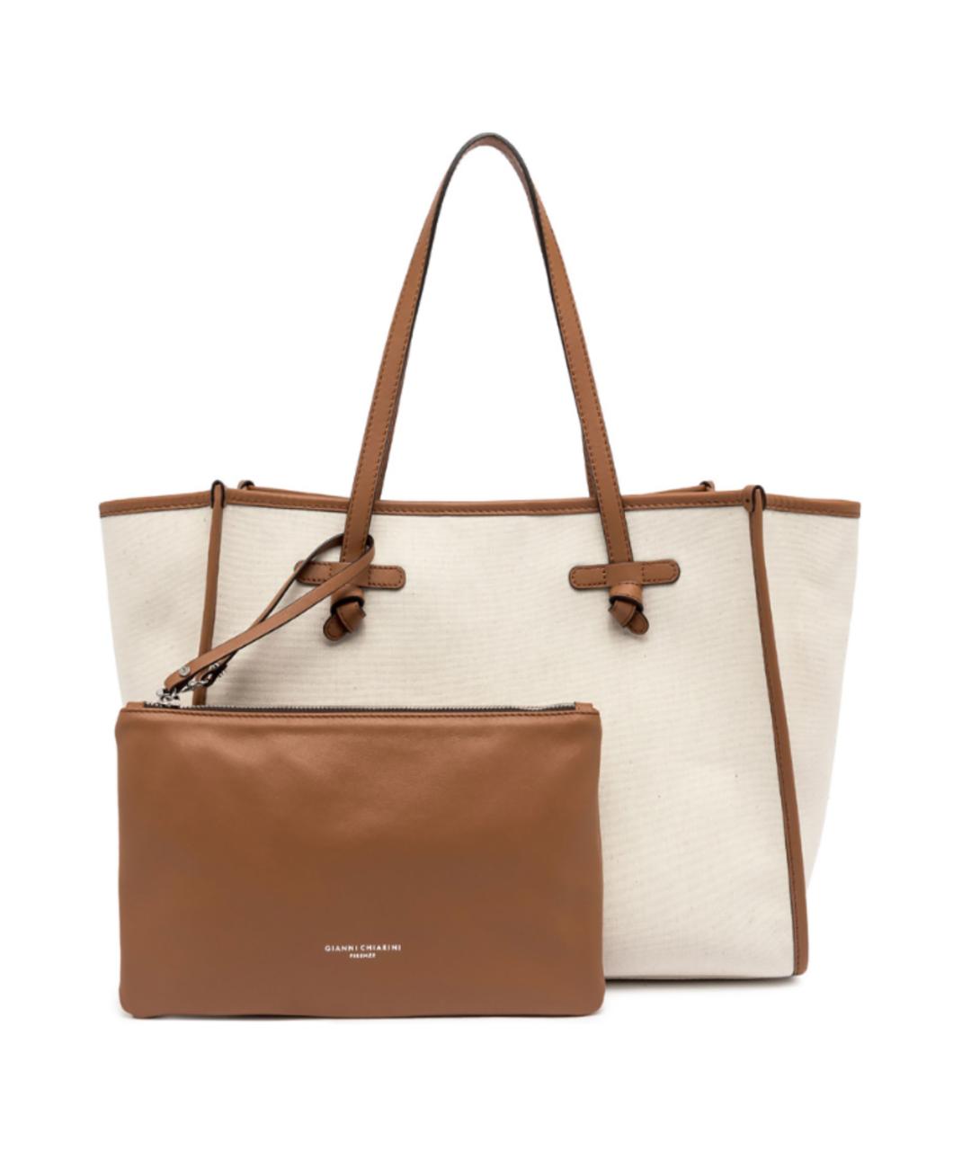 MARCELLA Белая тканевая сумка тоут, фото 2