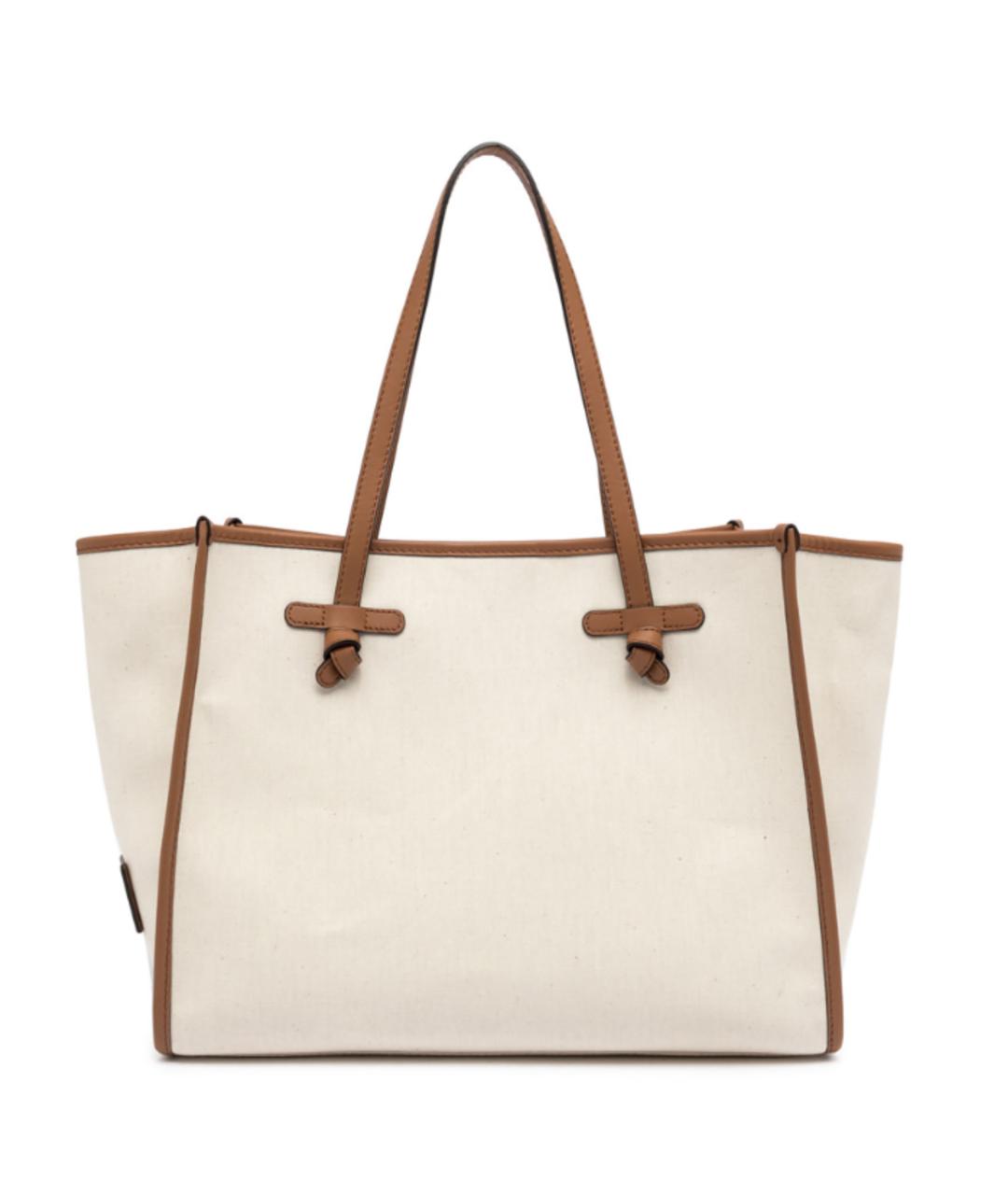 MARCELLA Белая тканевая сумка тоут, фото 1