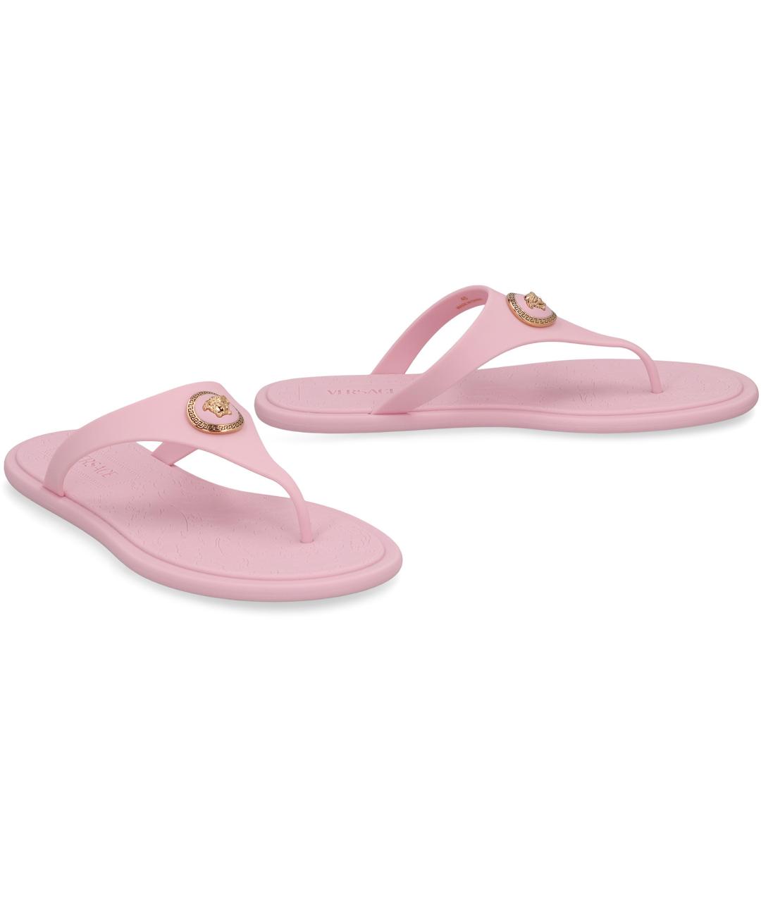 VERSACE Розовые резиновые сандалии, фото 3