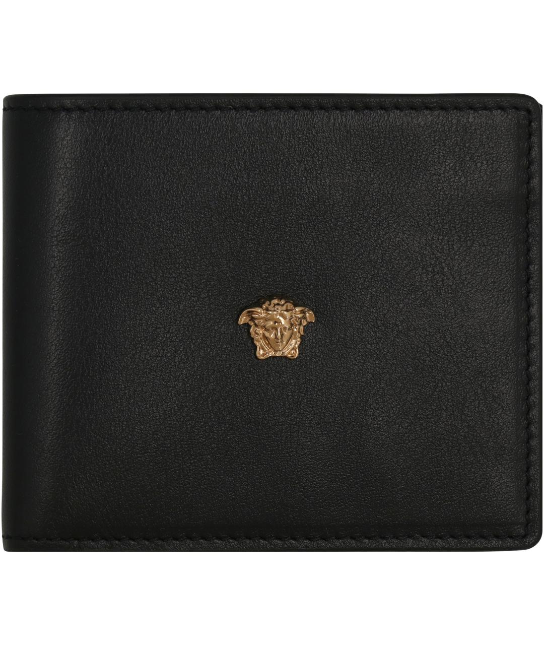 VERSACE Черный кожаный кошелек, фото 1