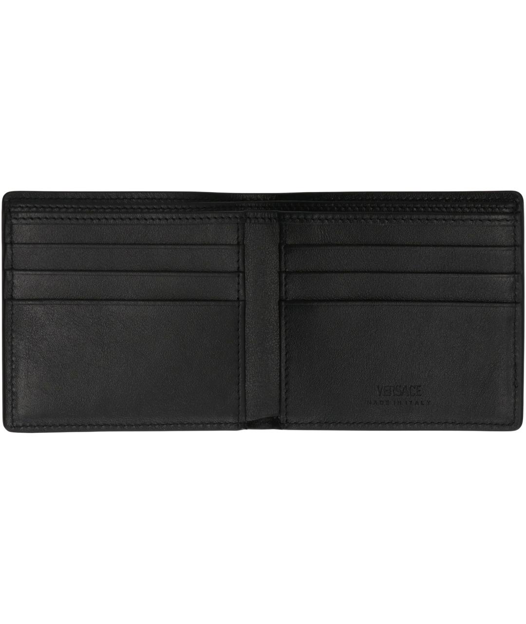 VERSACE Черный кожаный кошелек, фото 3