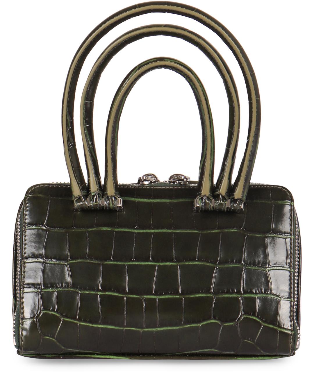 THE ATTICO Зеленая кожаная сумка с короткими ручками, фото 4