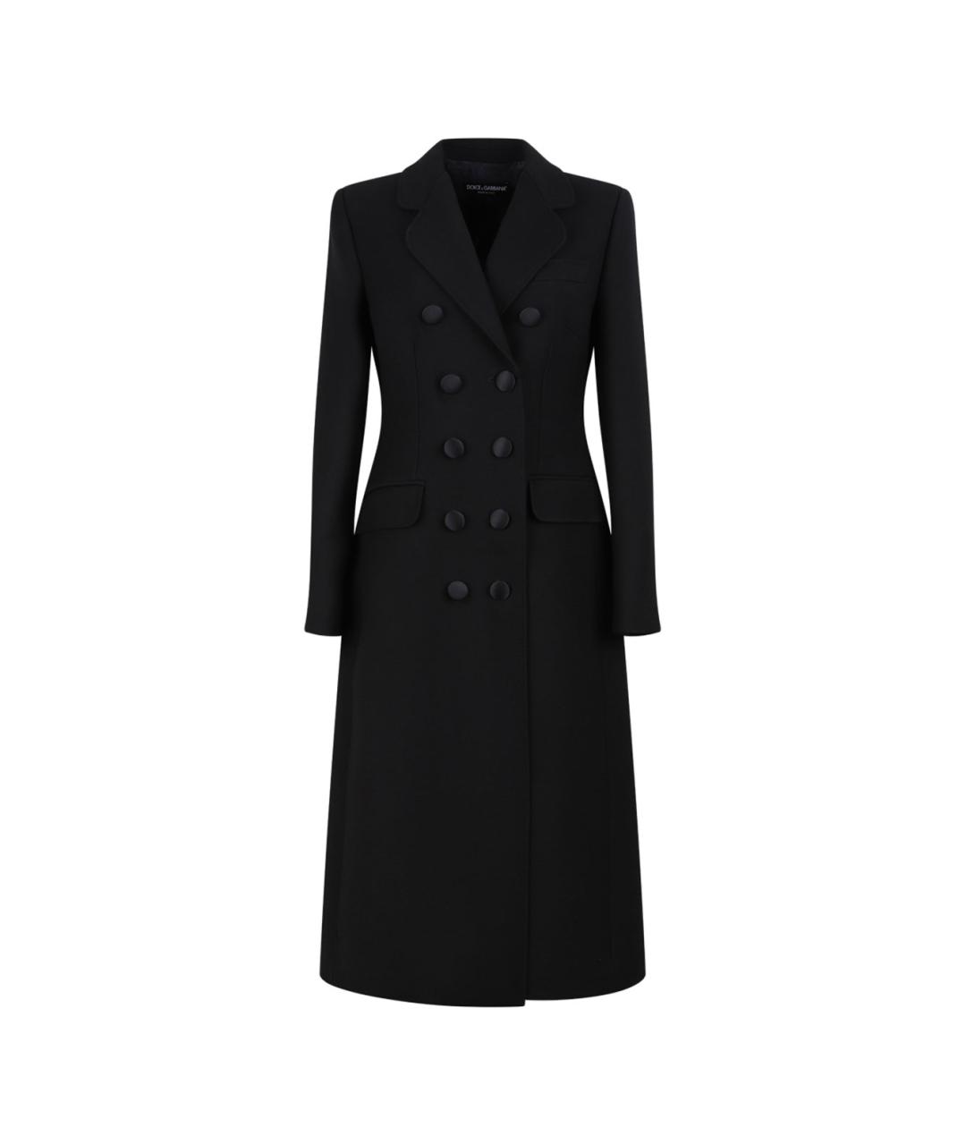 DOLCE&GABBANA Черное шерстяное пальто, фото 1