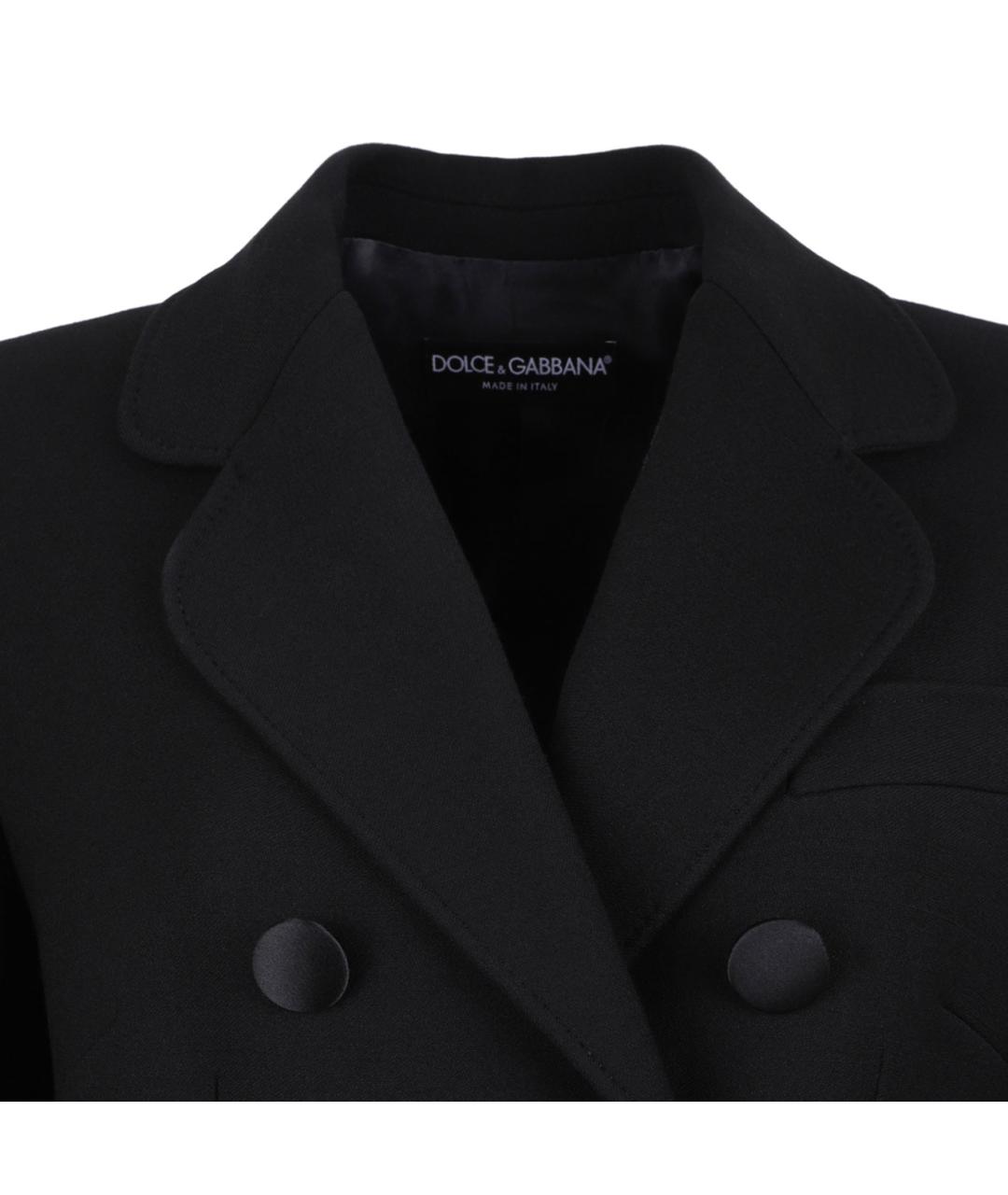 DOLCE&GABBANA Черное шерстяное пальто, фото 3