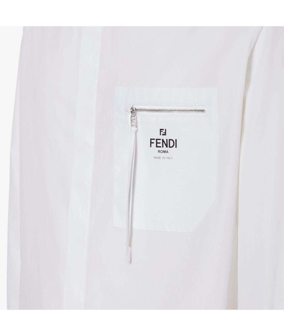 FENDI Белая хлопковая кэжуал рубашка, фото 3
