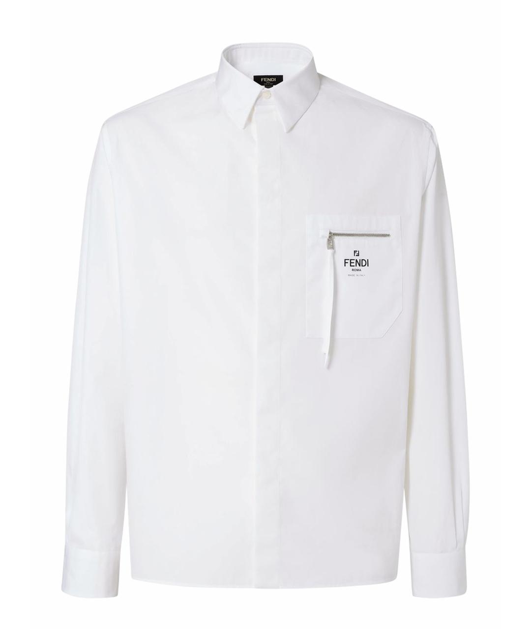 FENDI Белая хлопковая кэжуал рубашка, фото 1