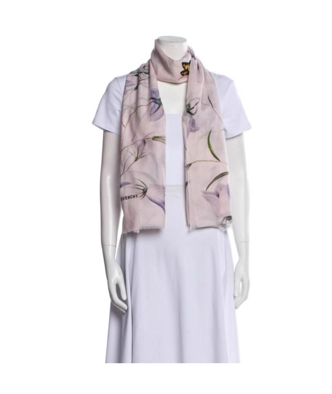 GIVENCHY Фиолетовый шелковый шарф, фото 3