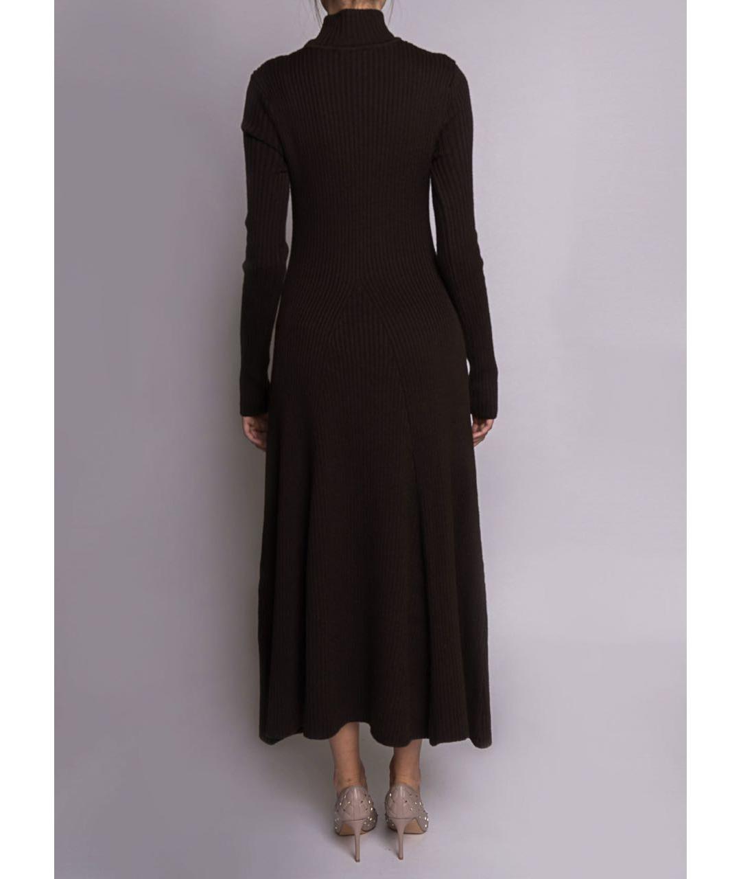 ERIKA CAVALLINI Коричневое шерстяное повседневное платье, фото 5