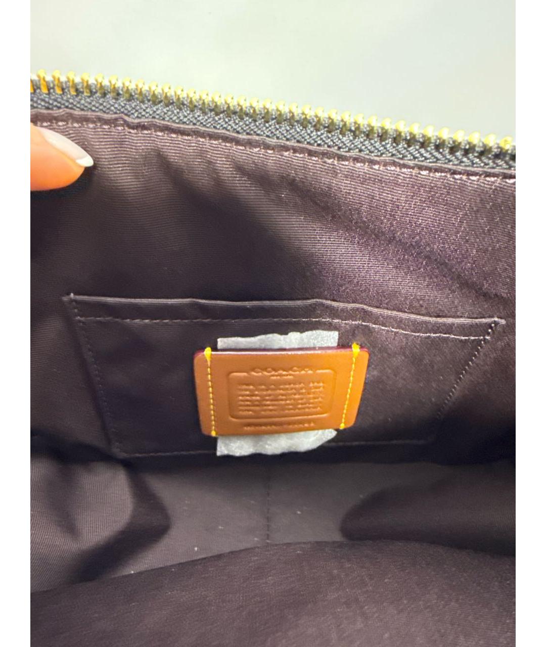 COACH Черная кожаная сумка через плечо, фото 4