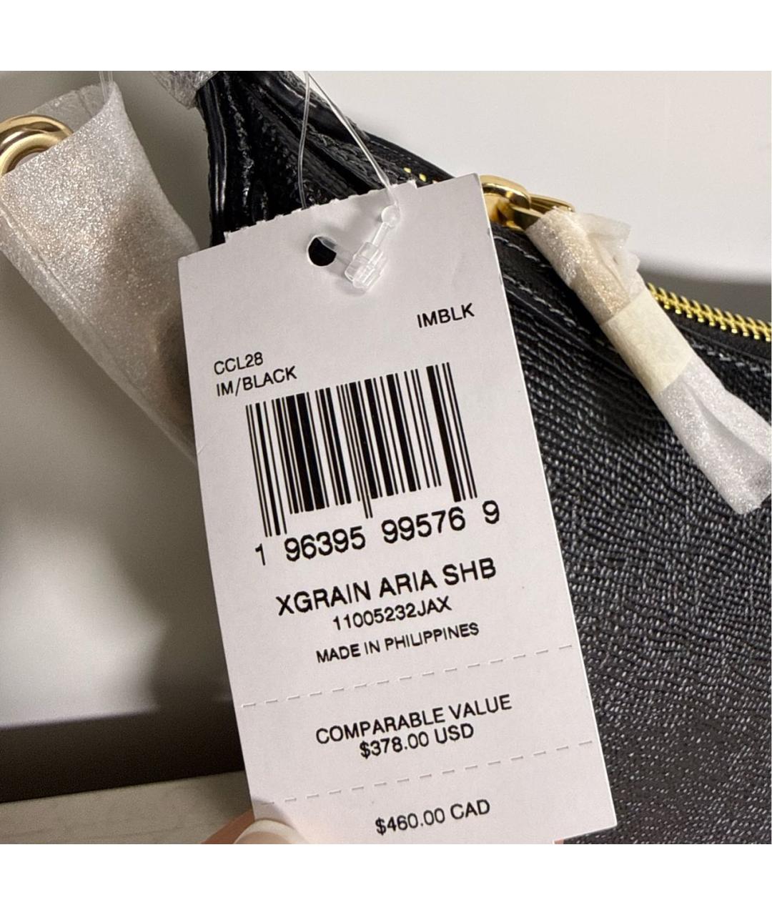 COACH Черная кожаная сумка через плечо, фото 7