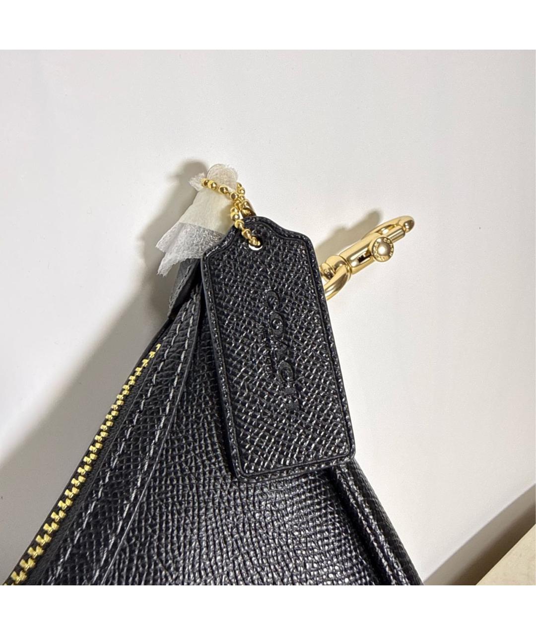 COACH Черная кожаная сумка через плечо, фото 5