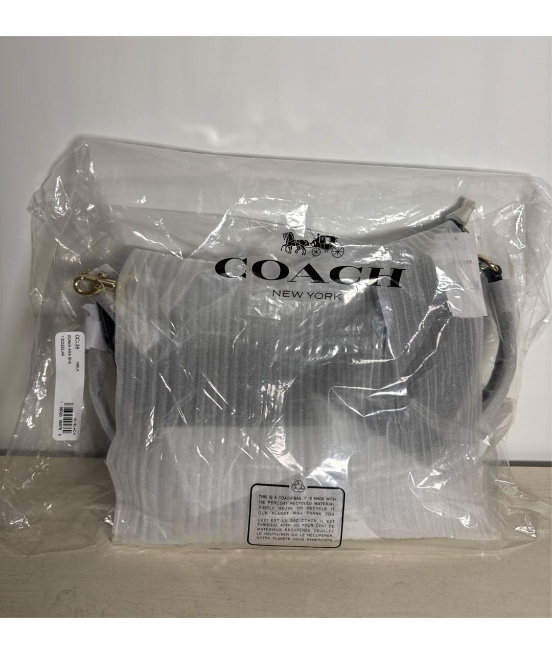 COACH Черная кожаная сумка через плечо, фото 8