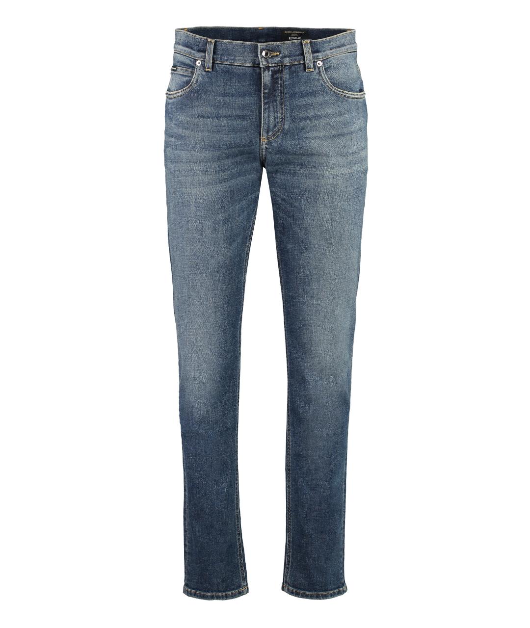 DOLCE&GABBANA Синие хлопковые джинсы скинни, фото 1