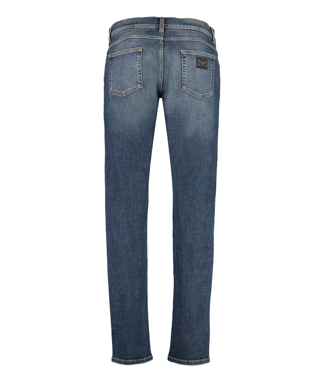 DOLCE&GABBANA Синие хлопковые джинсы скинни, фото 2