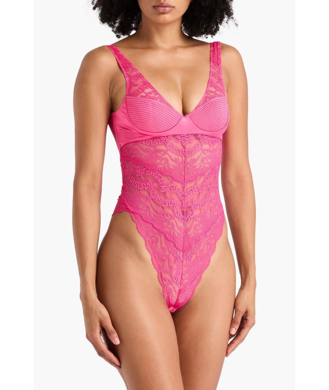 VERSACE Розовое полиамидовое боди, фото 2