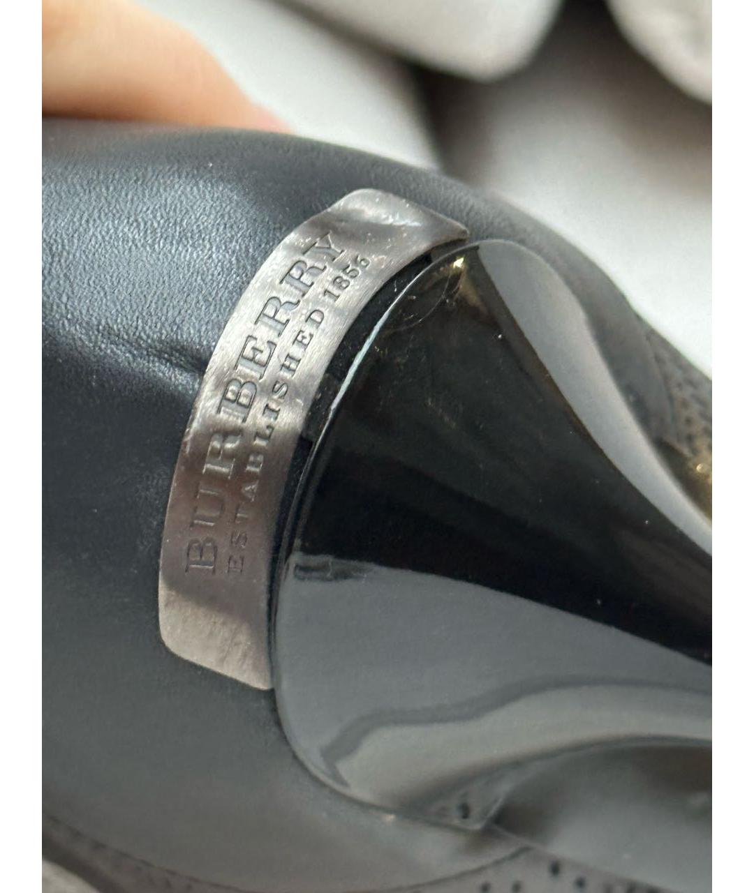 BURBERRY Черные кожаные сапоги, фото 7