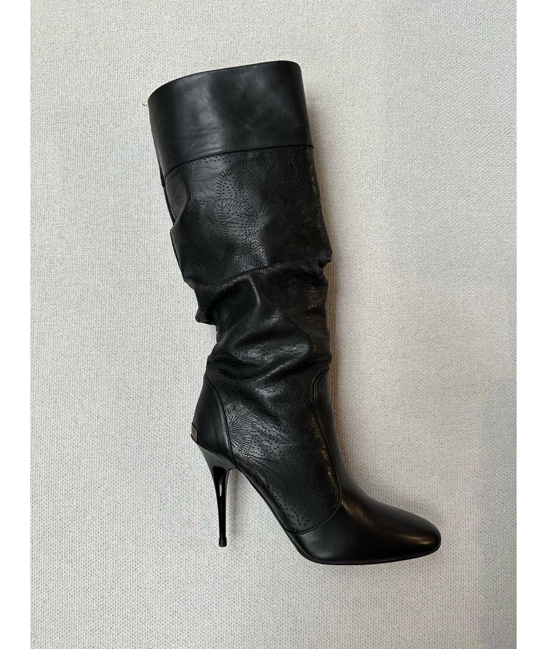 BURBERRY Черные кожаные сапоги, фото 8