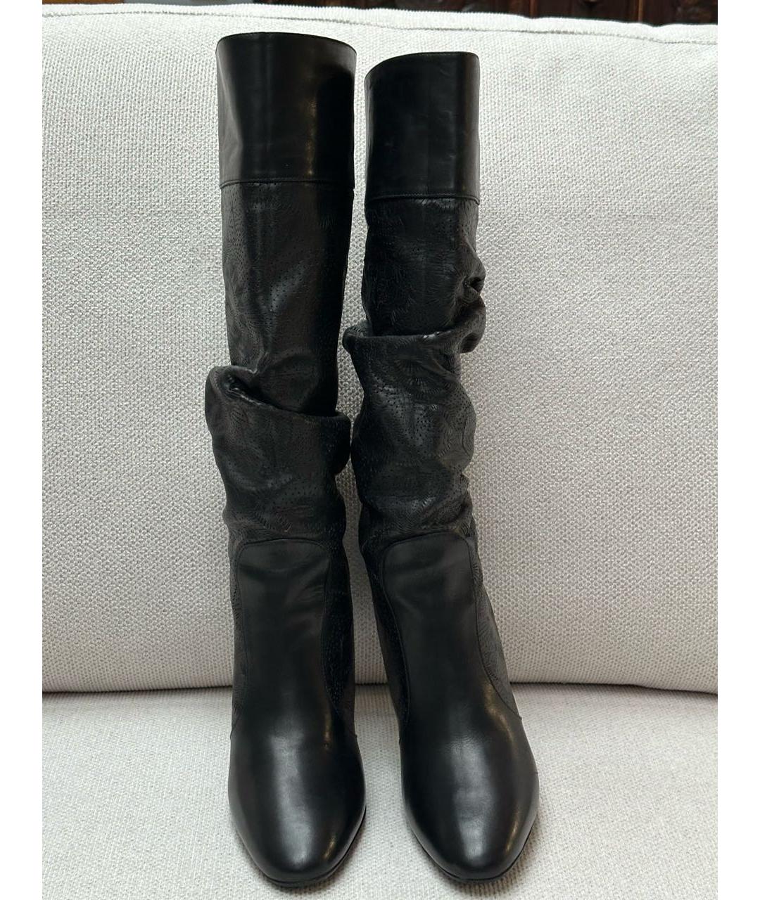 BURBERRY Черные кожаные сапоги, фото 2