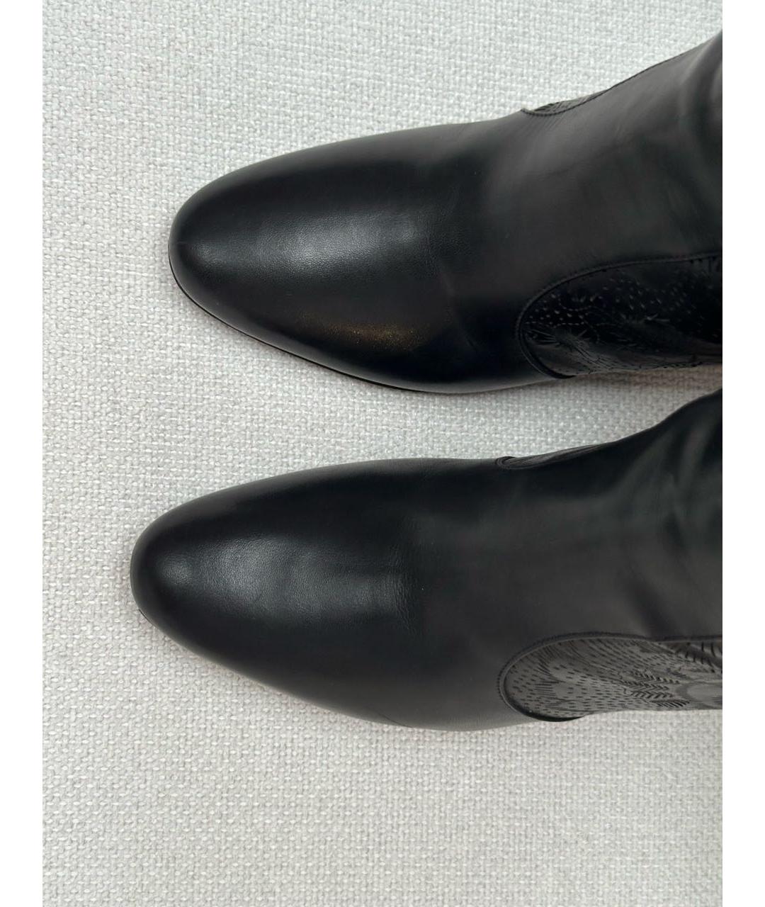 BURBERRY Черные кожаные сапоги, фото 3