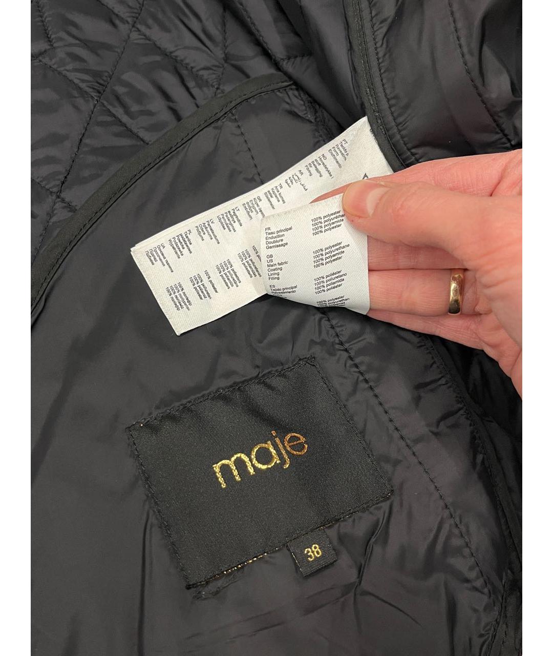MAJE Черная синтетическая куртка, фото 6