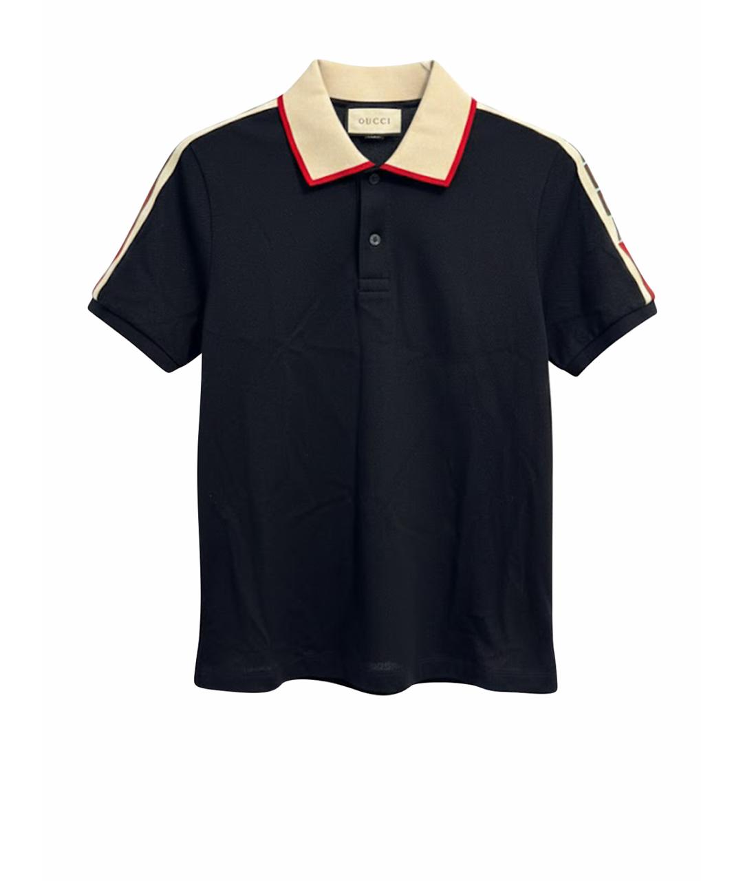 GUCCI Черное поло с коротким рукавом, фото 1