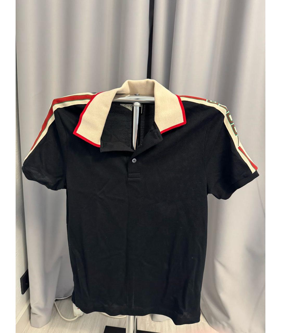 GUCCI Черное поло с коротким рукавом, фото 8