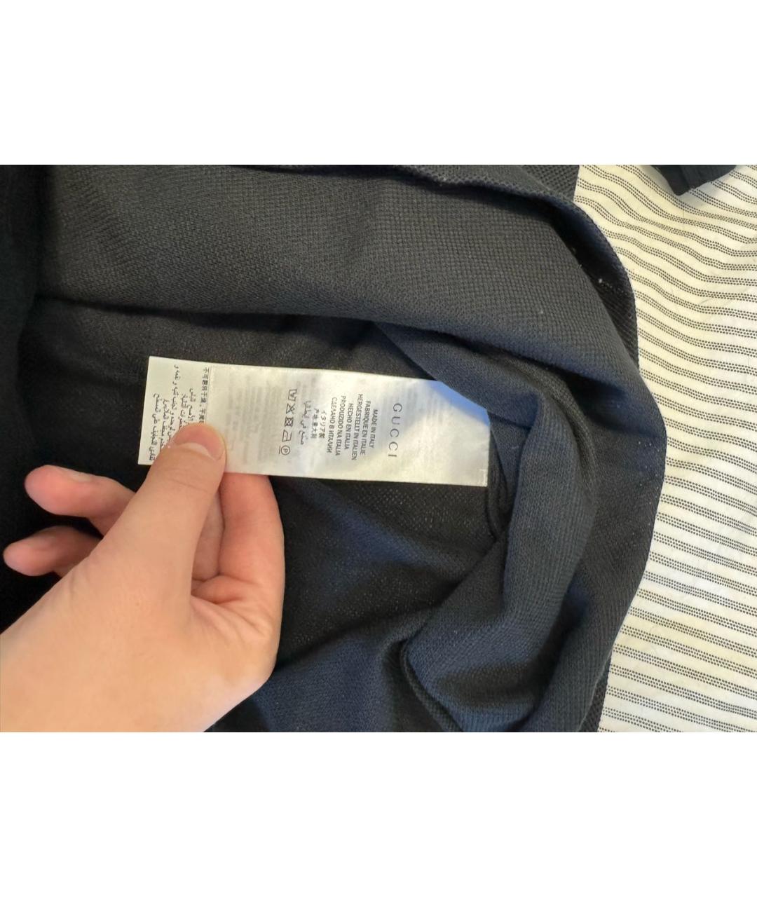 GUCCI Черное поло с коротким рукавом, фото 5