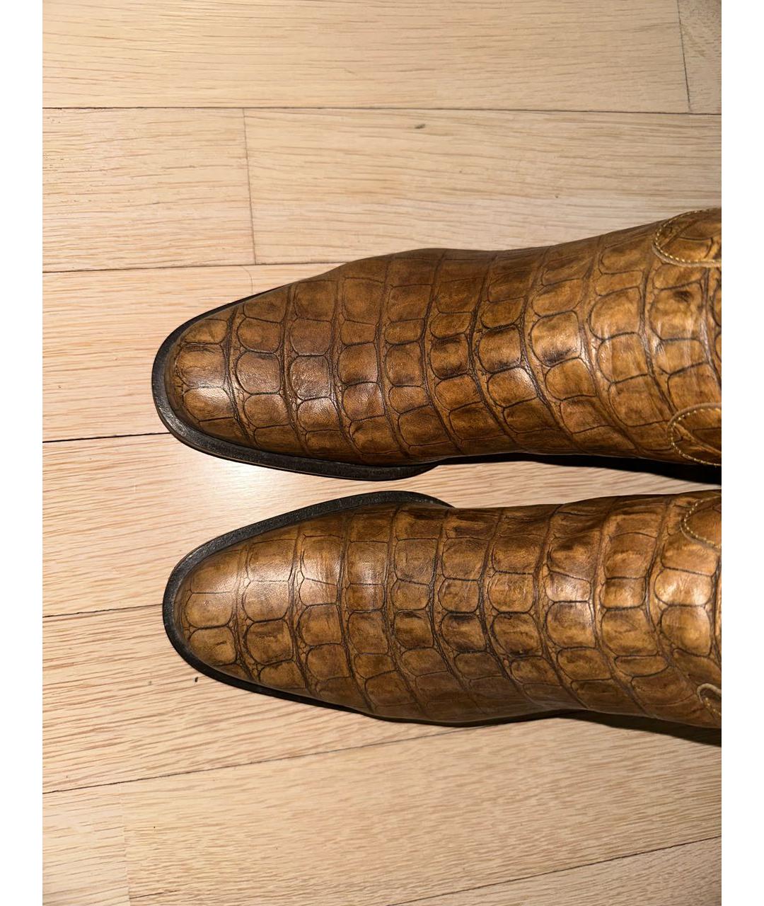 MAX MARA Коричневые кожаные сапоги, фото 3