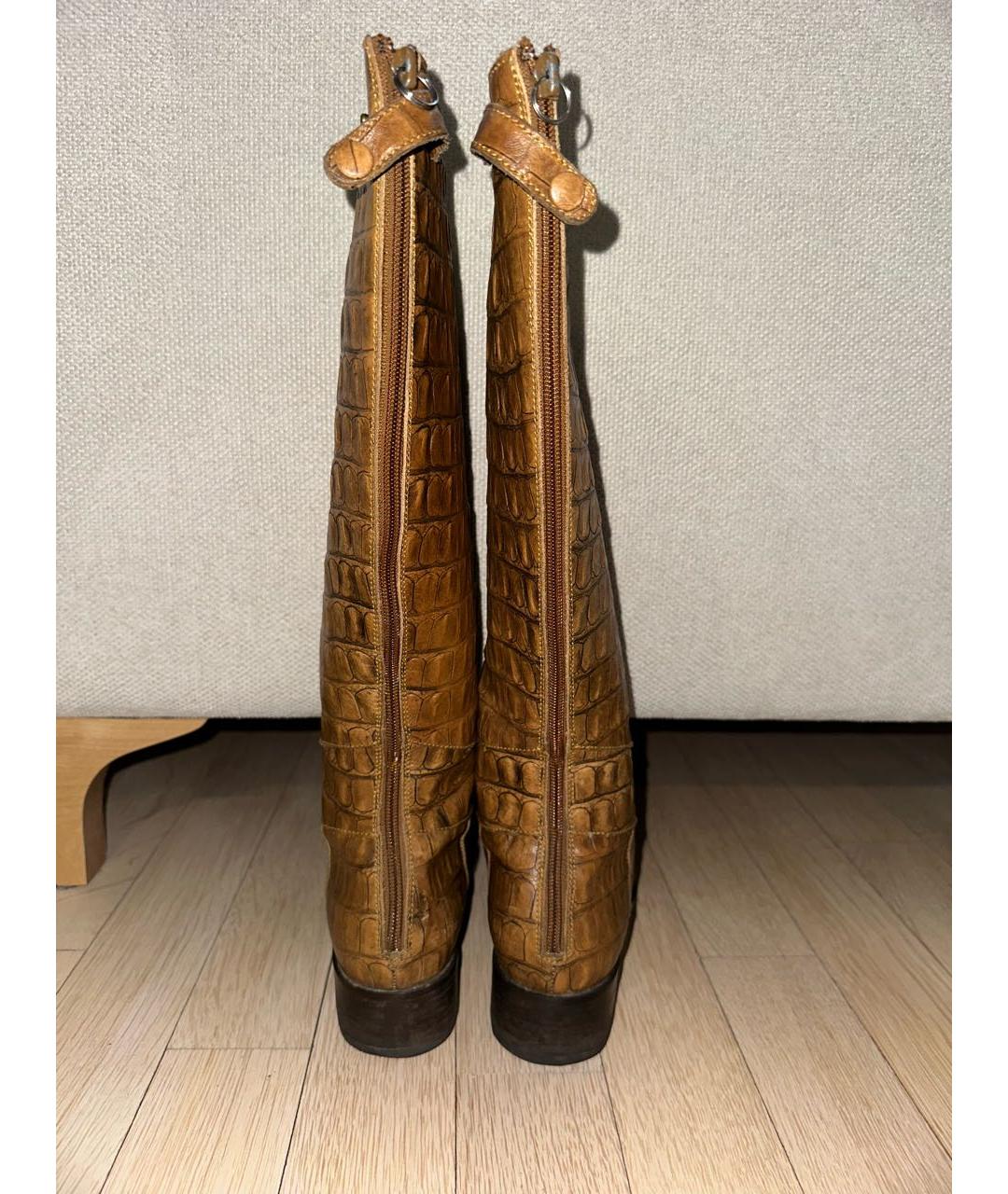 MAX MARA Коричневые кожаные сапоги, фото 4