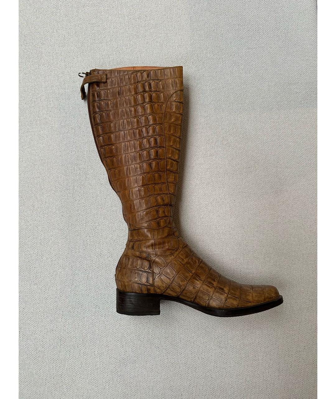 MAX MARA Коричневые кожаные сапоги, фото 6